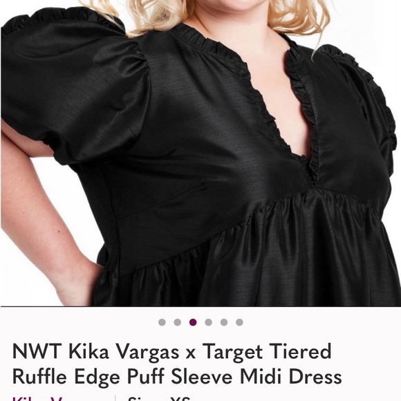 Kika Vargas Black Midi Dress 1X black Goth plus Size Oversize‎ - Picture 2 of 9